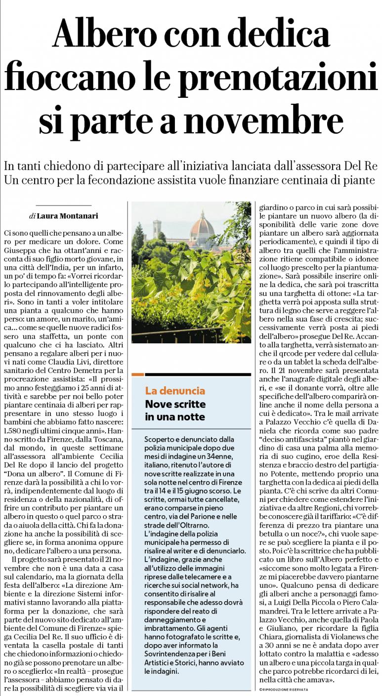 Albero con dedica fioccano le prenotazioni si parte a novembre | La Repubblica Firenze