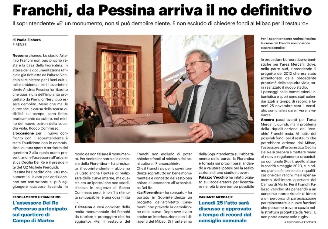 Franchi vertice in soprintendenza | Corrire, Nazione, Repubblica