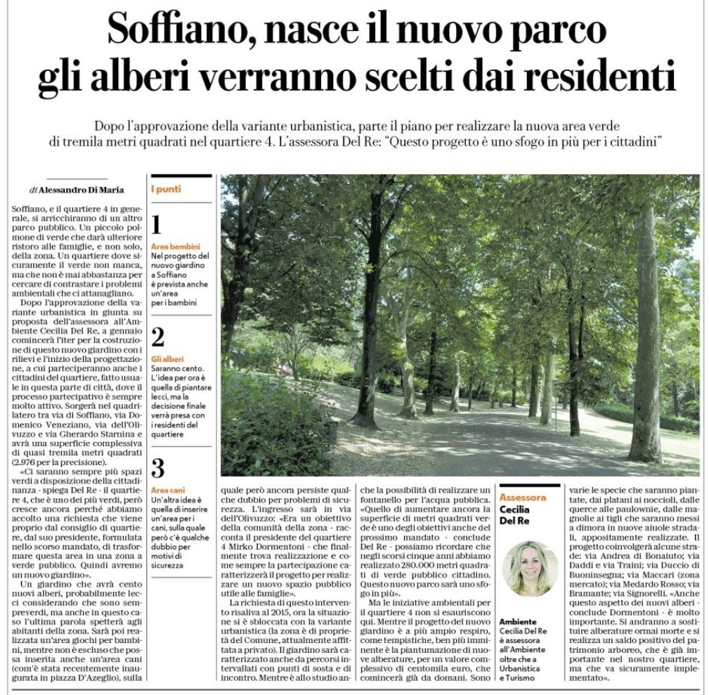 Soffiano, nasce il nuovo parco gli alberi verranno scelti dai residenti | La Repubblica Firenze