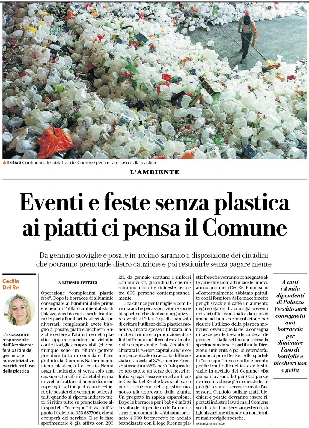Eventi e feste senza plastica ai piatti ci pensa il Comune| La Repubblica Firenze
