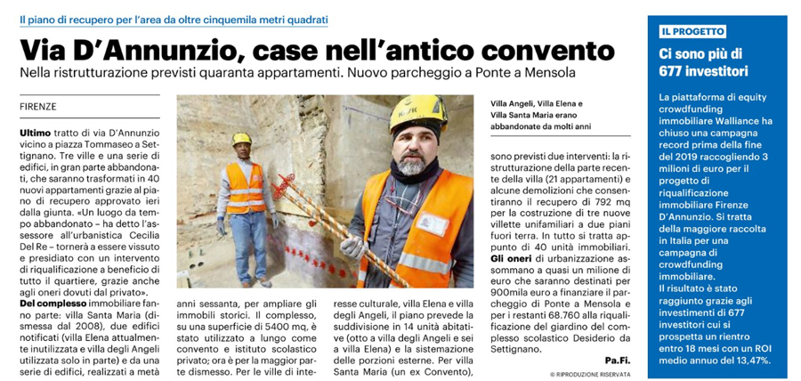 Via D’Annunzio, case nell’antico convento| Nazione, La Repubblica Firenze