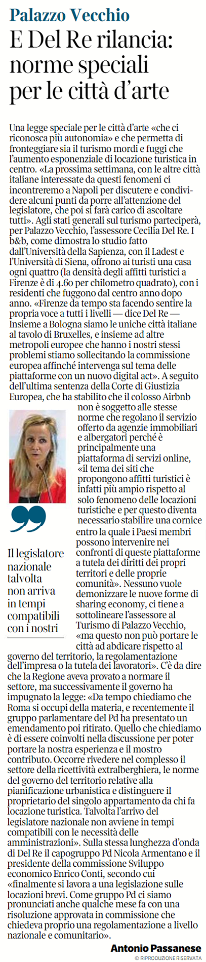 Norme Speciali per le città d’arte  | Corriere Fiorentino